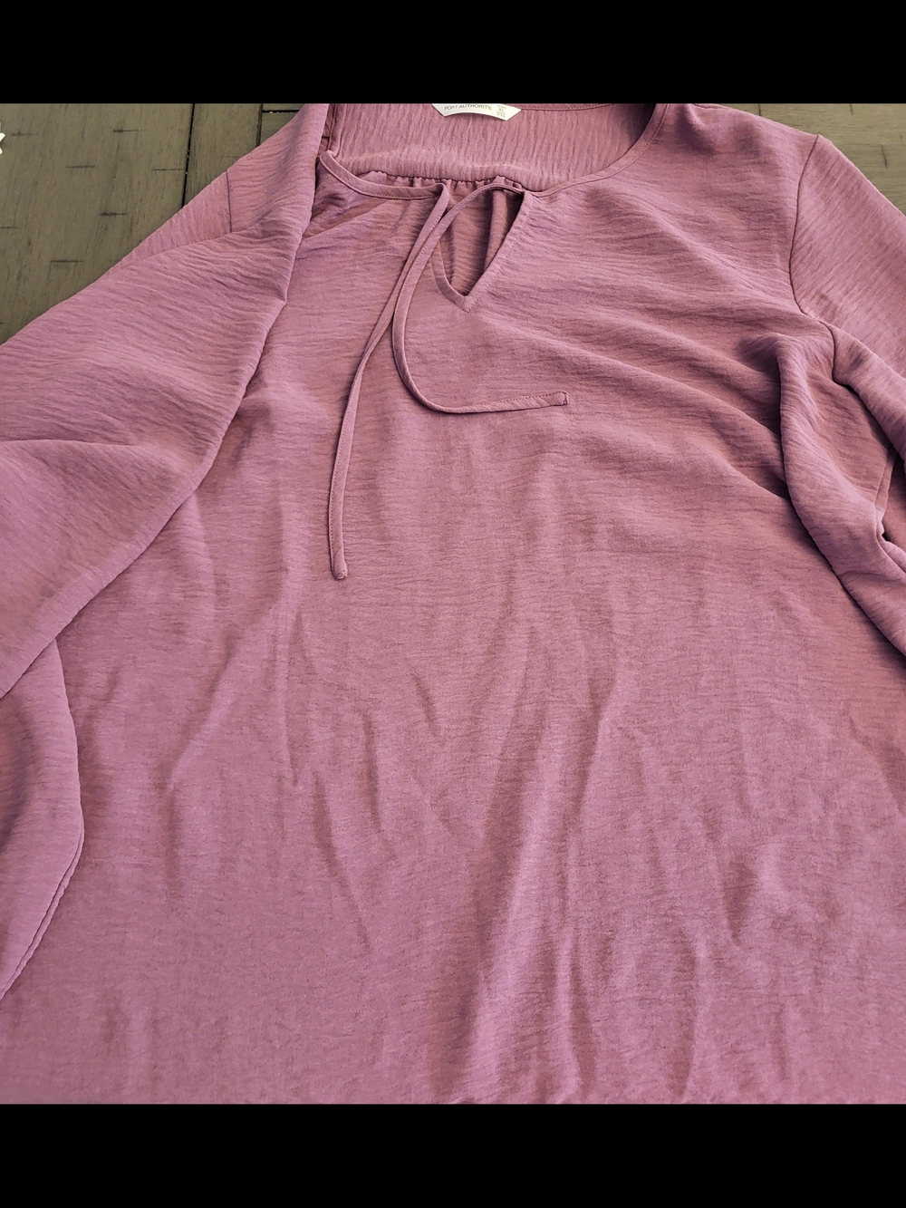 Port Authority Mauve Tie-Neck Blouse